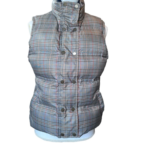 Tommy Hilfiger - Puffer Vest Gray Plaid Zipper Closure, Size: Large - Picture 16 of 16